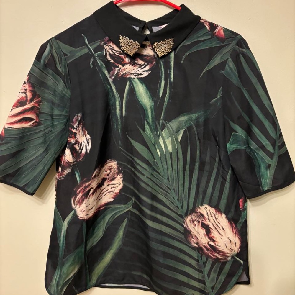 Ted Baker Shirt with metal collar, Size 1
